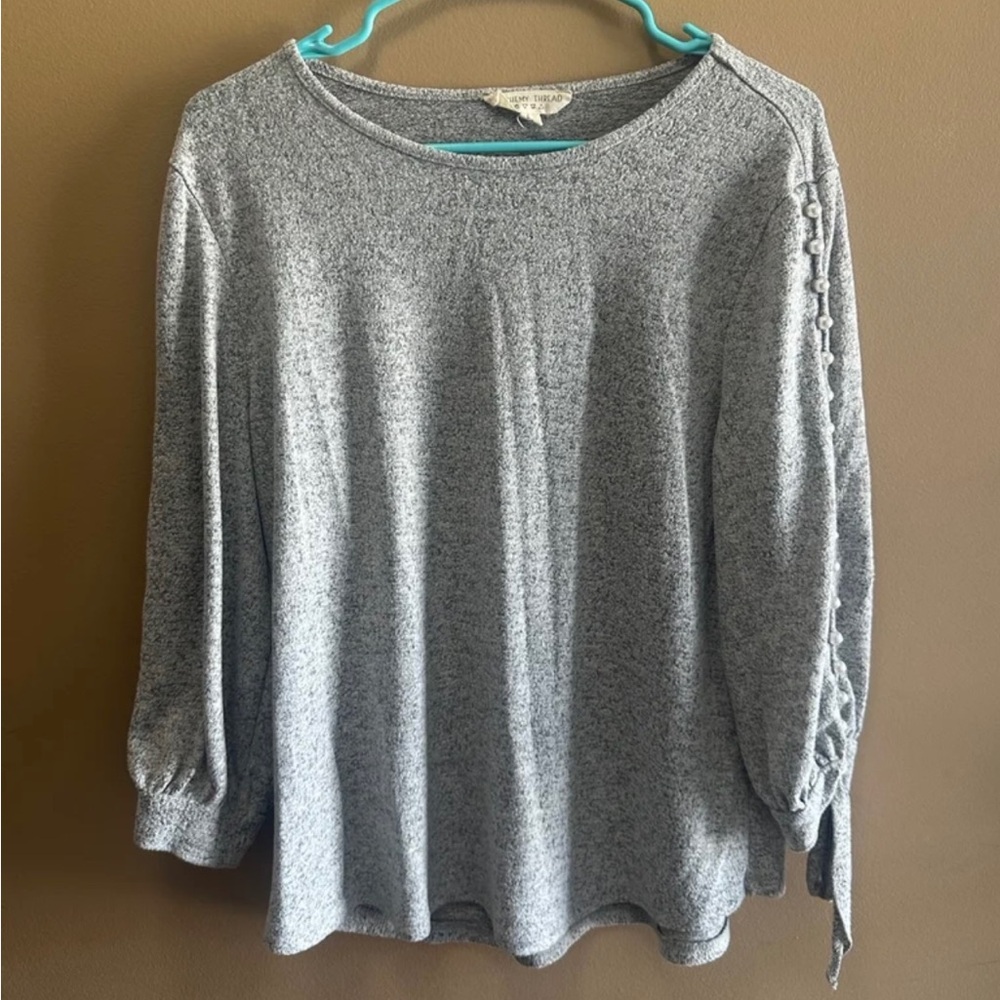 Alchemy Thread Heathered Grey Pearl Lined Top Size Large